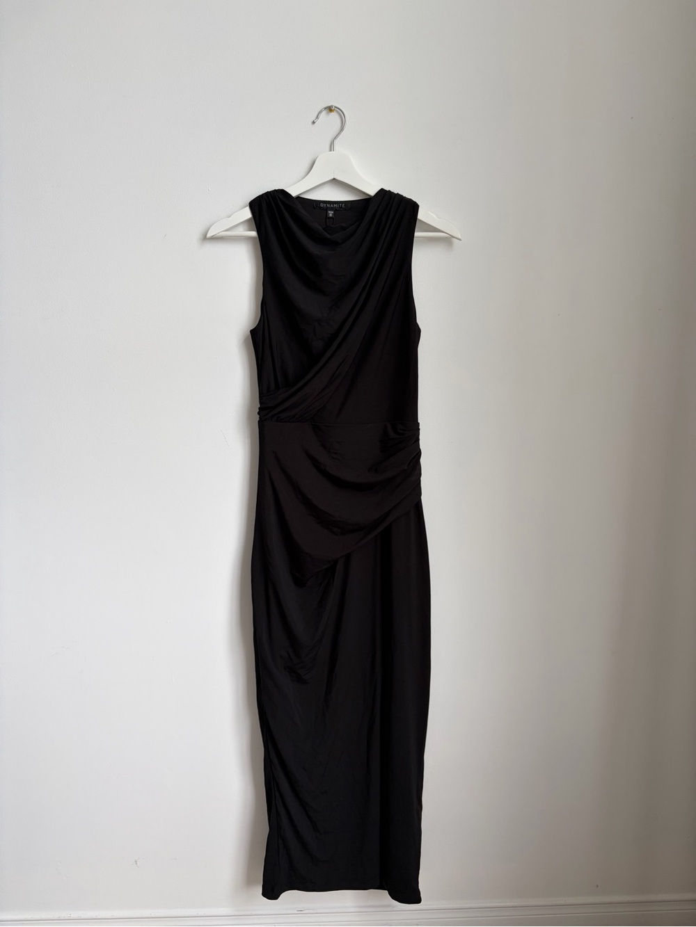 Dynamite Black Sleeveless Draped Maxi Dress